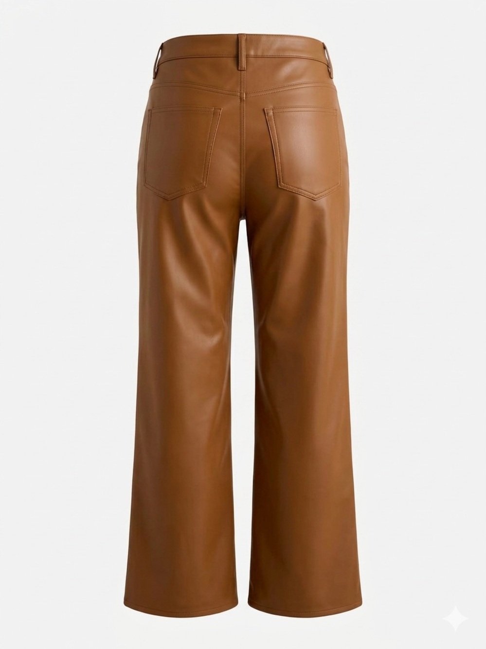 J. Crew Slim Wide-Leg Pants in Faux Leather, Brown Sugar Color - Picture 3 of 10